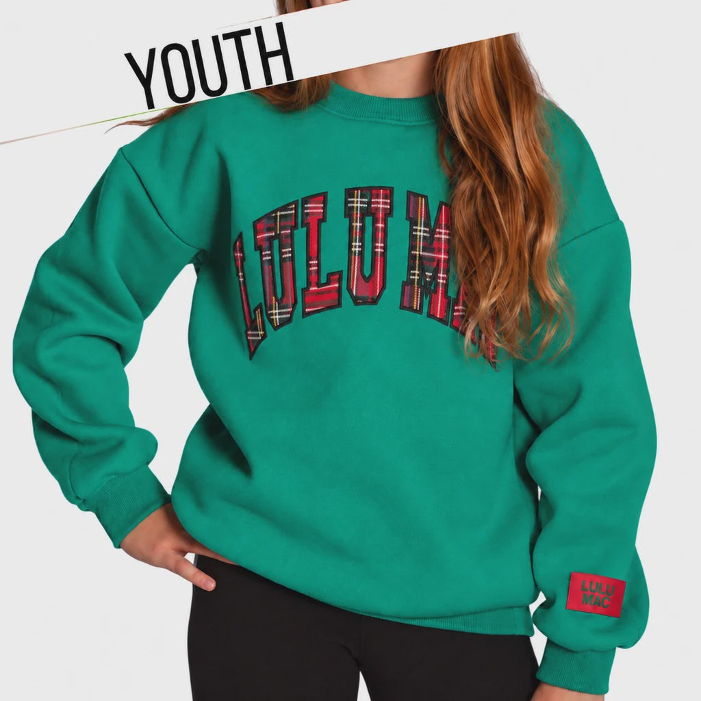 Lulu Mac Christmas Plaid Sweatshirt - Green