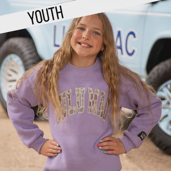 Lulu Mac Youth Lavender Camo Sweatshirt