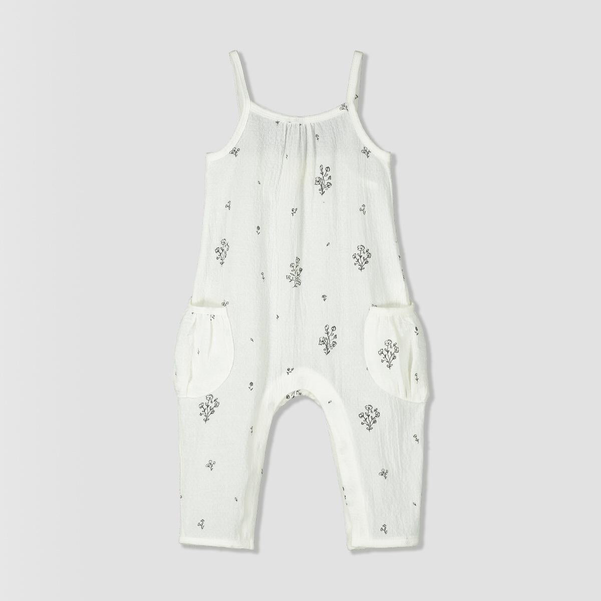 STEFANA WOVEN ROMPER IVORY FLOWERS