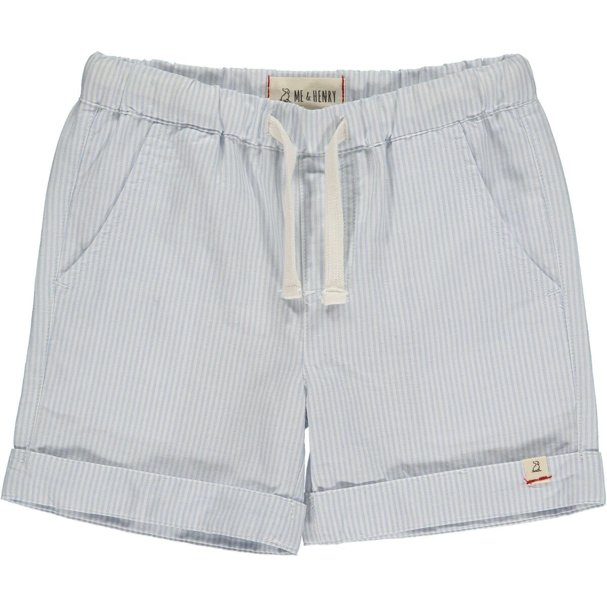 Marina Turn Up Shorts-Blue Stripe