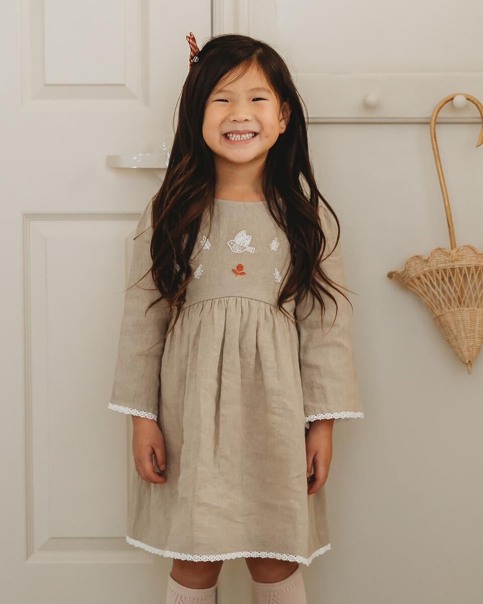 Linen Embroidered Dress