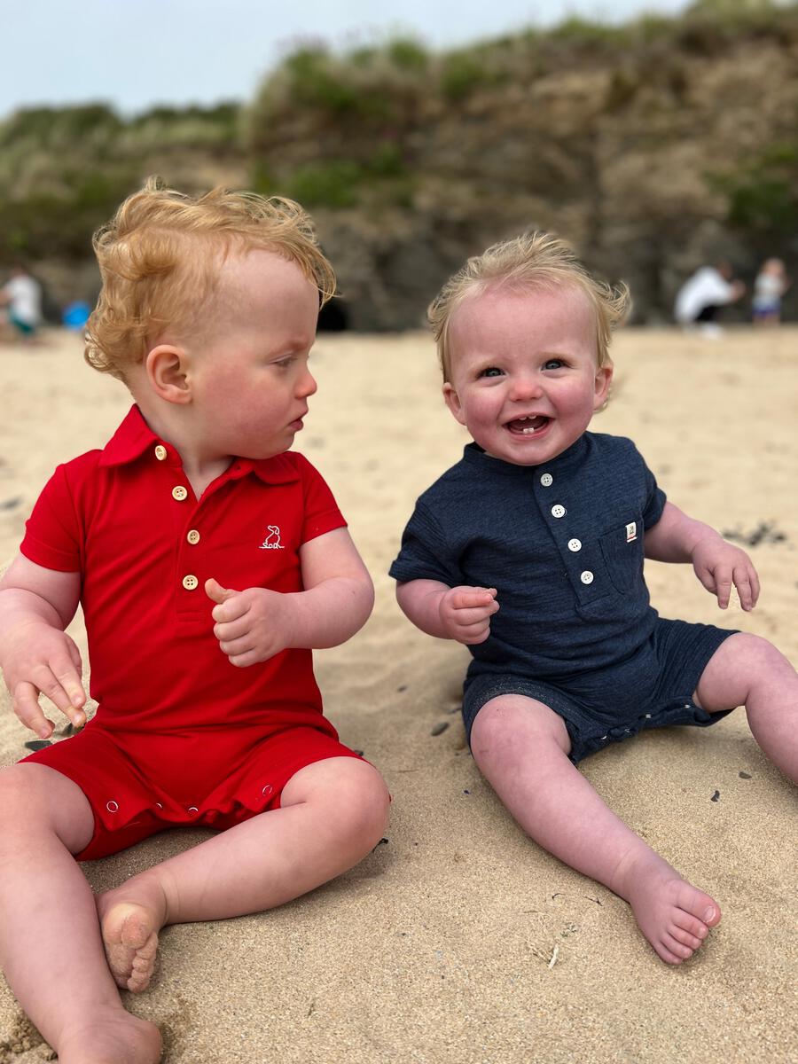 Red Pique Drift Polo Romper