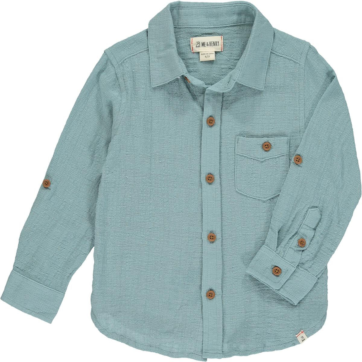 Seafoam Cotton Merchant Long Sleeve Shirt