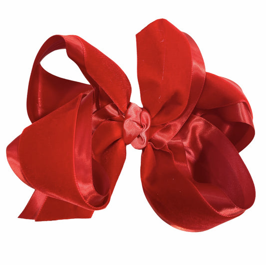 6.5'' XXL Satin/Velvet Red Bow