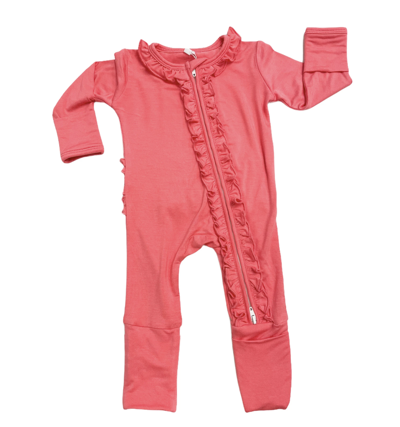 Coral Crush Ruffle Footie