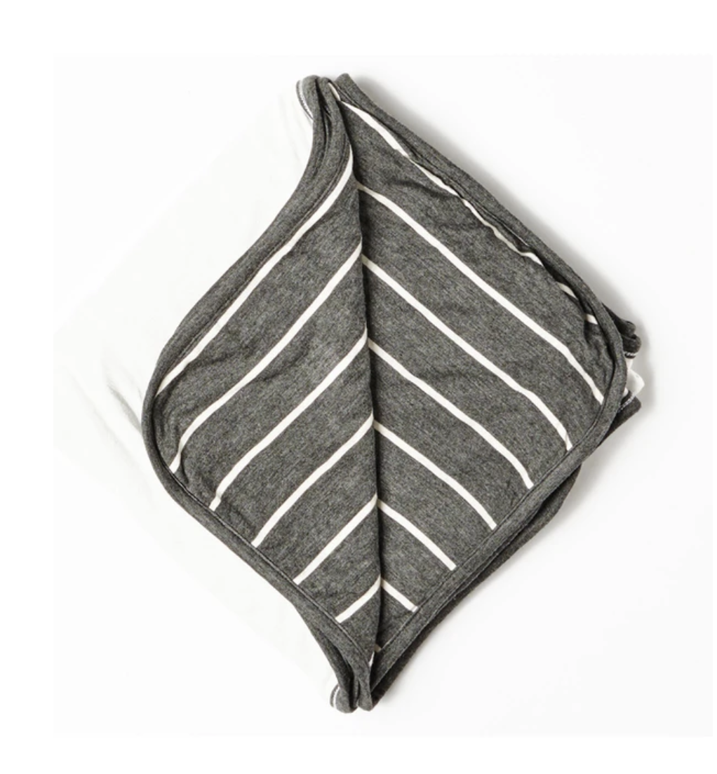 CHARCOAL STRIPE SWADDLE BLANKET