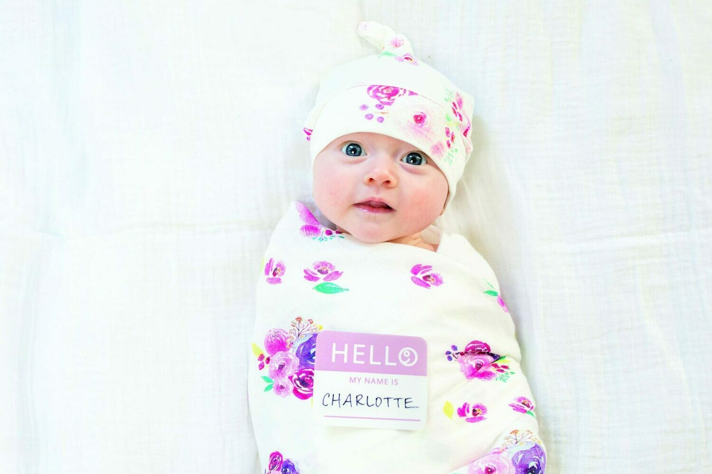 POSIES HAT/SWADDLE SET