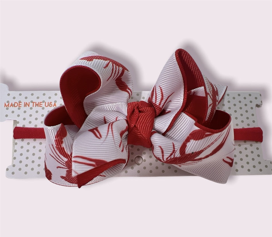 Crawfish Bow on Red Headband