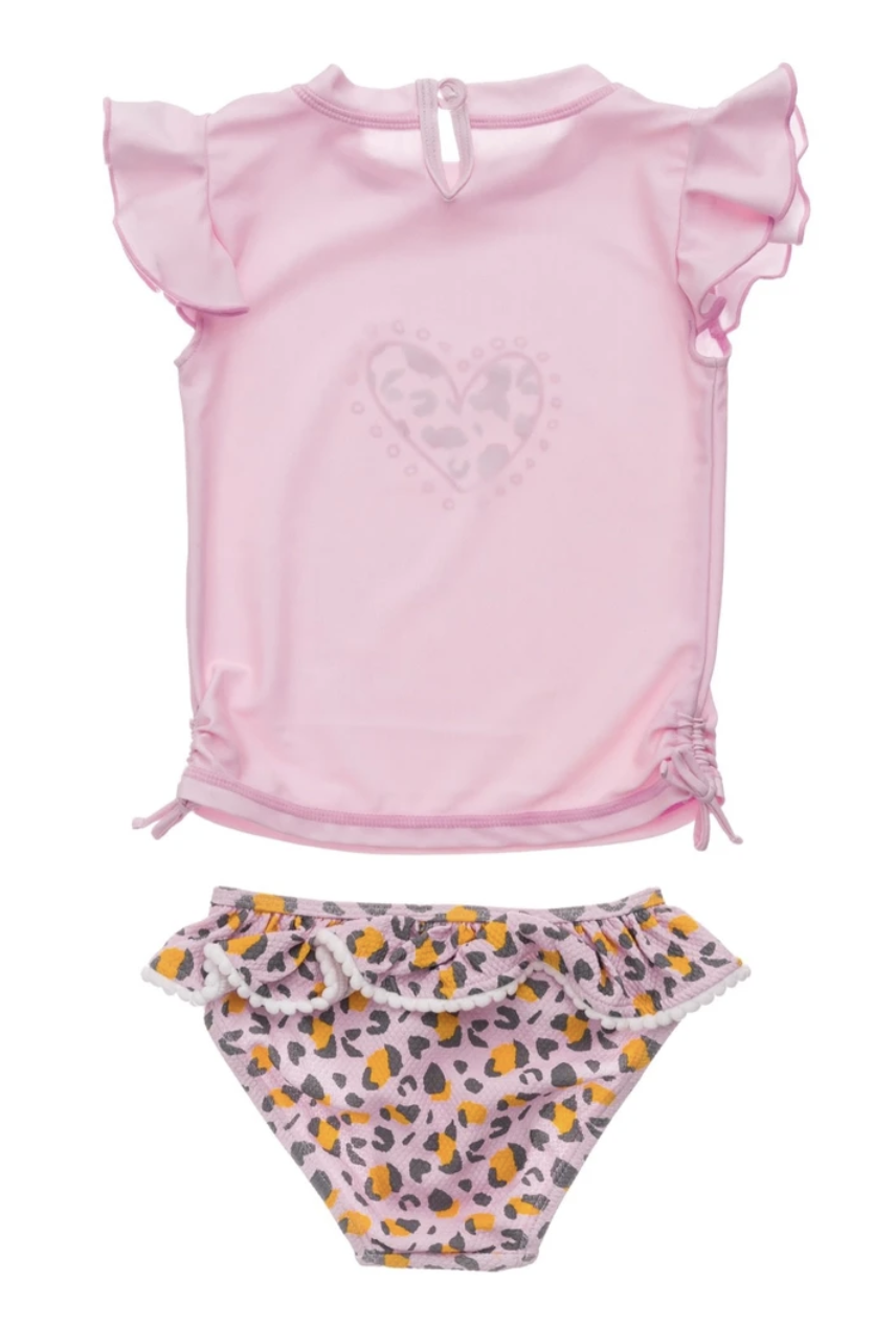 LEOPARD LOVE SS RUFFLE SET