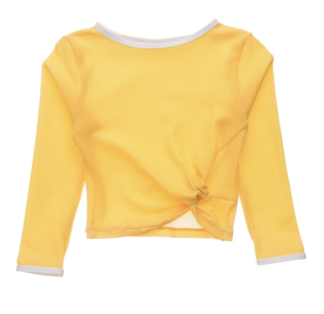 MARIGOLD LS WRAP CROP TOP