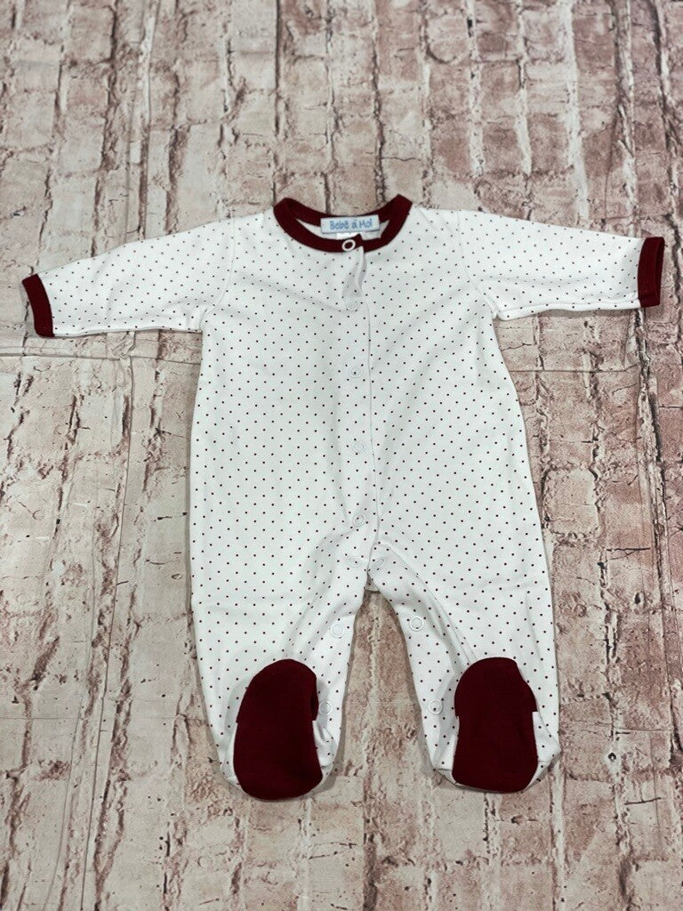 BAM Maroon Dots Footie