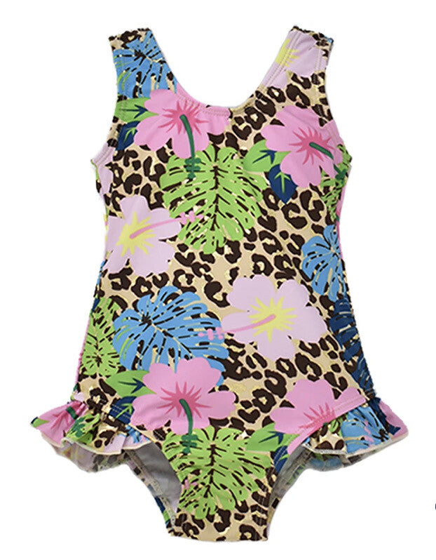 Cheetah Blooms Stella Infant Ruffle Swimsuit