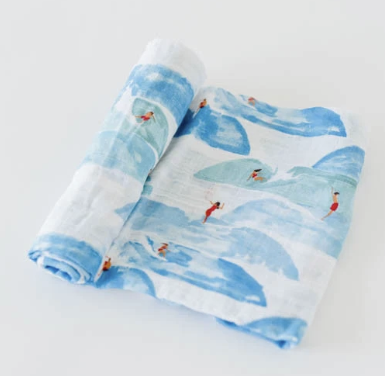 Cotton Muslin Swaddle Blanket - Surf