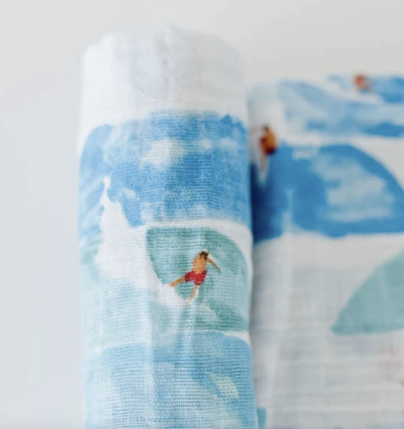 Cotton Muslin Swaddle Blanket - Surf
