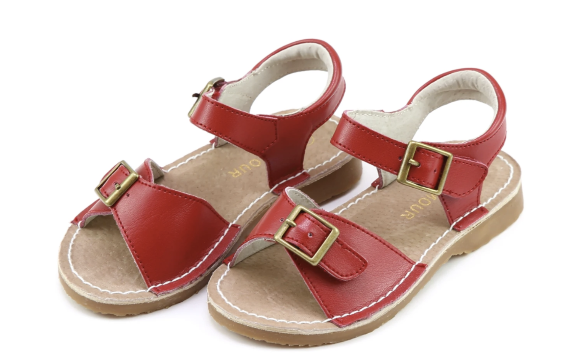 OLIVIA RED BUCKLED SANDAL