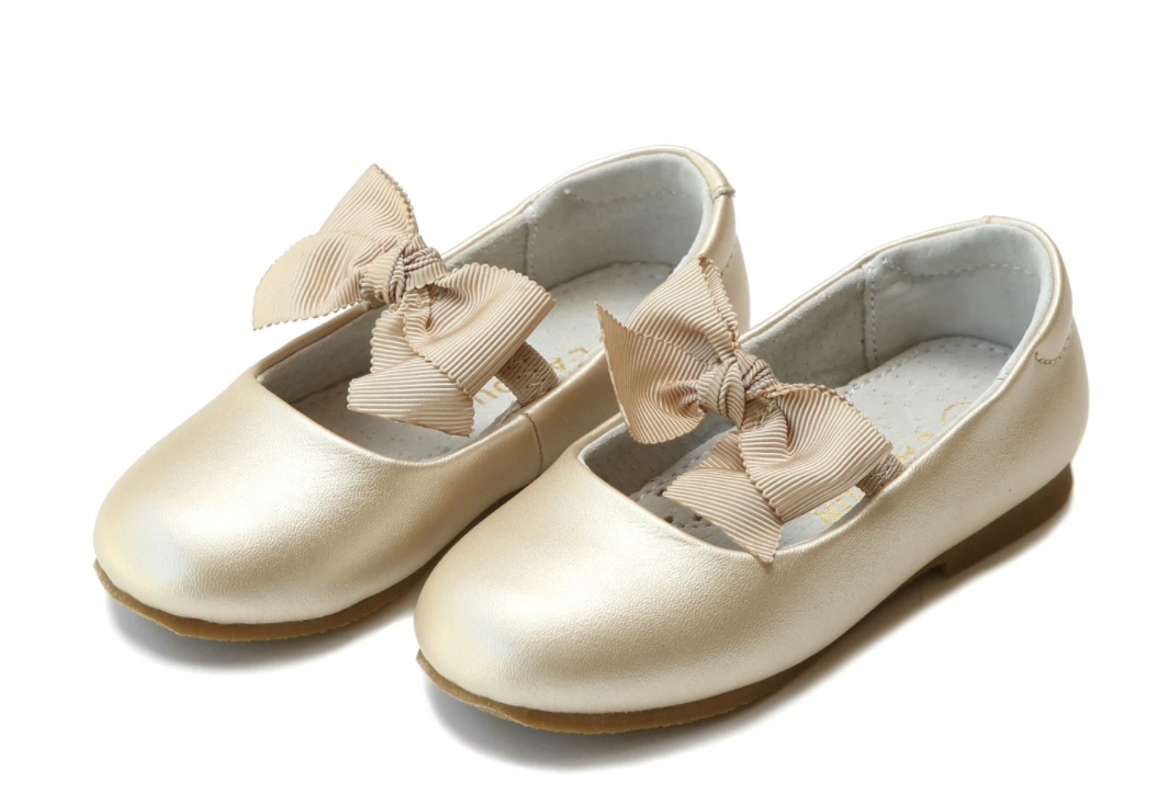PAULINE CHAMPAGNE BOW FLAT