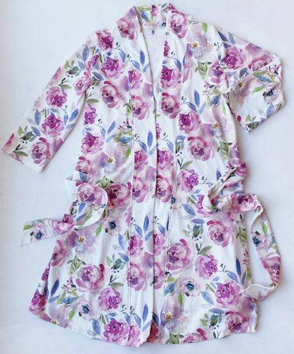 Violet Blossom Bamboo Woman's Robe