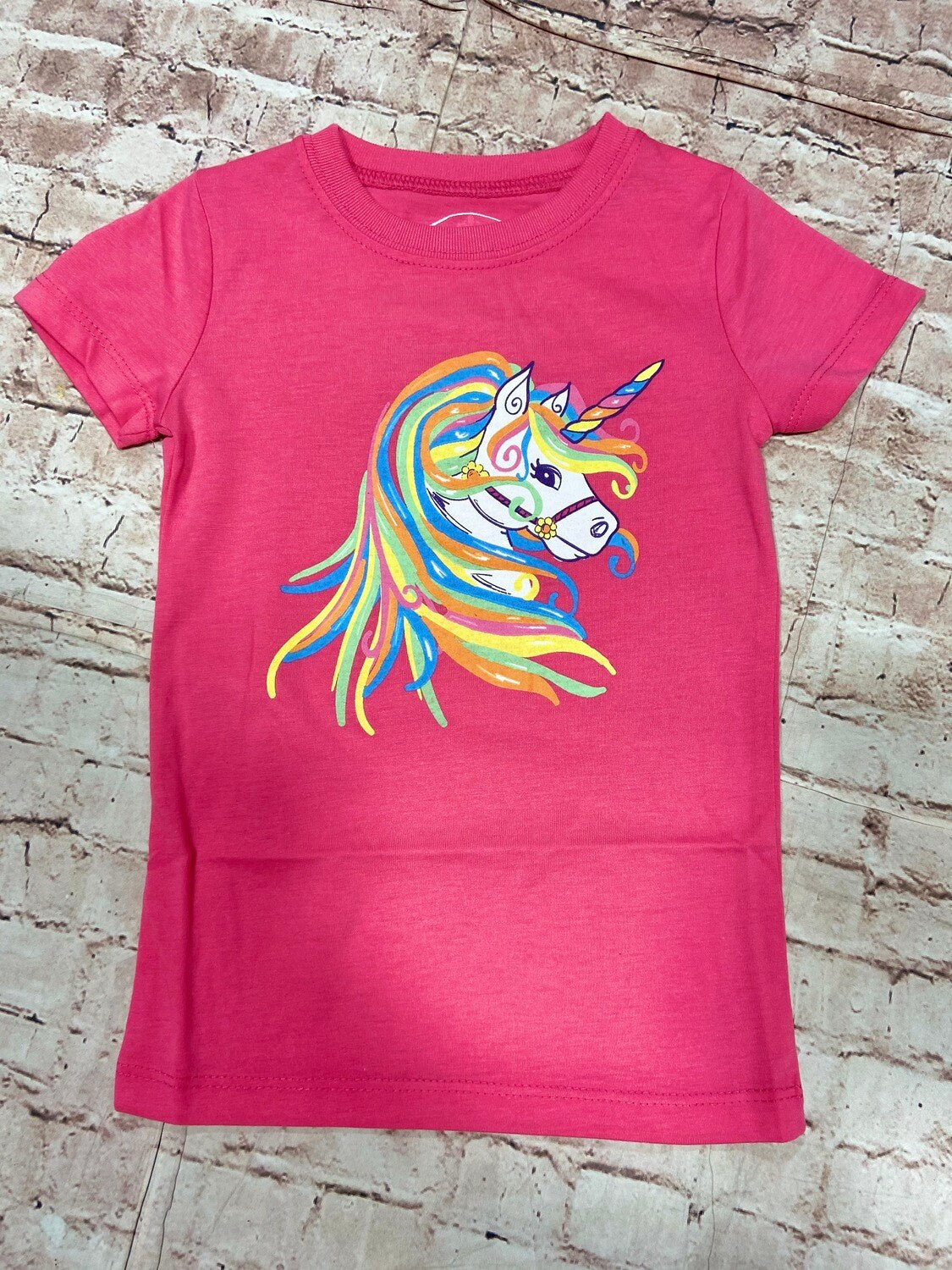Unicorn Hot Pink Crew Neck Tee
