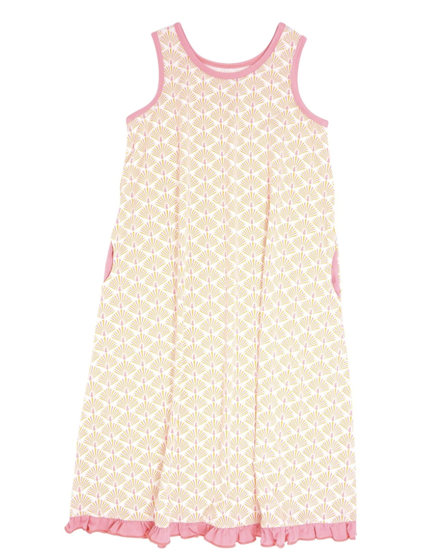 PEACOCK BOHO TANK STRAP DRESS