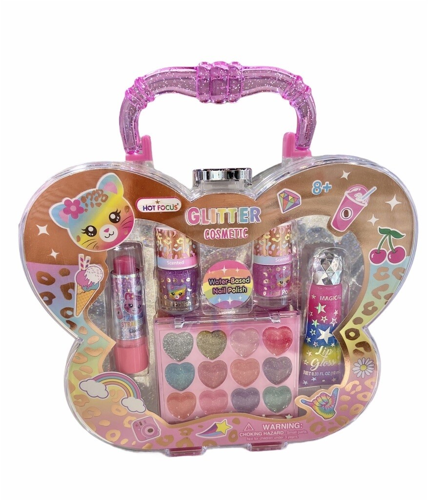 LEOPARD GLITTER COSMETIC CASE