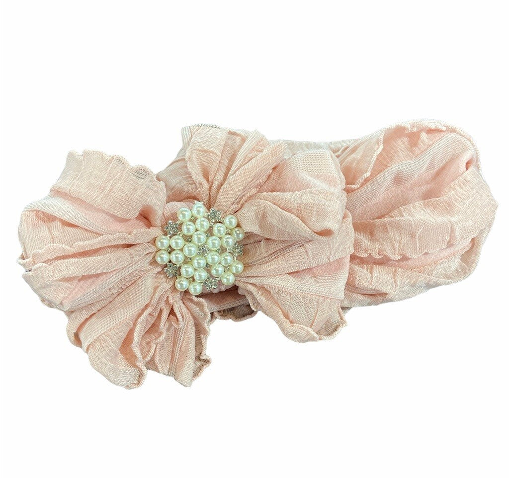 PARIS PINK W/PEARL KNOT HEADBAND