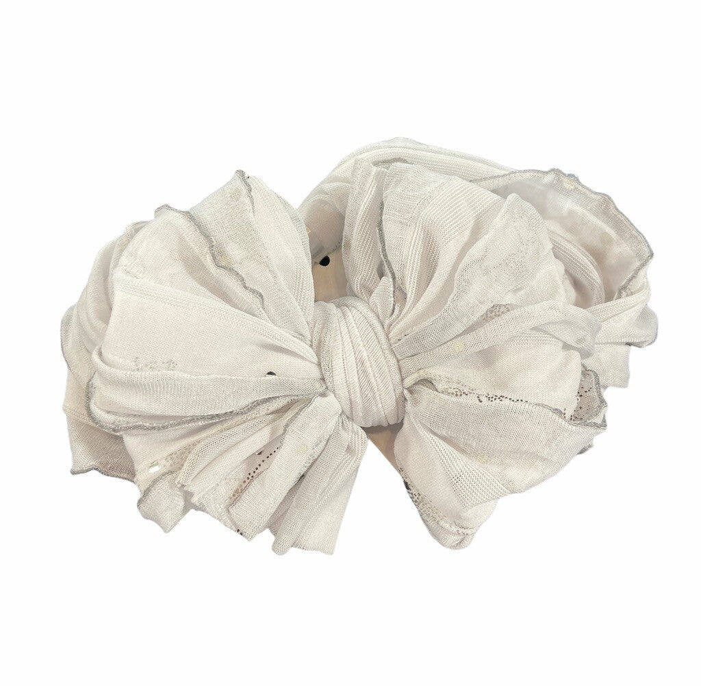 WHITE WILLOW SILVER SEQUIN KNOT HEADBAND