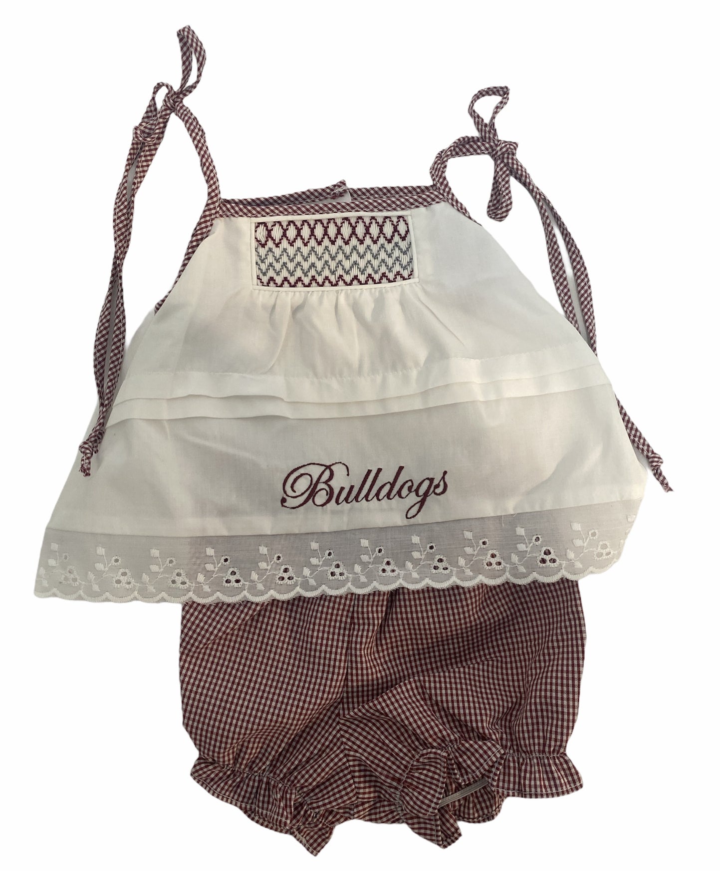 Miss State Smocked Geo Girls Bloomerset