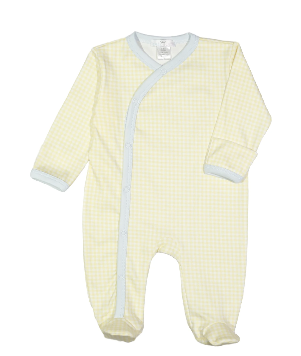 Mason Yellow & Blue Gingham Footie