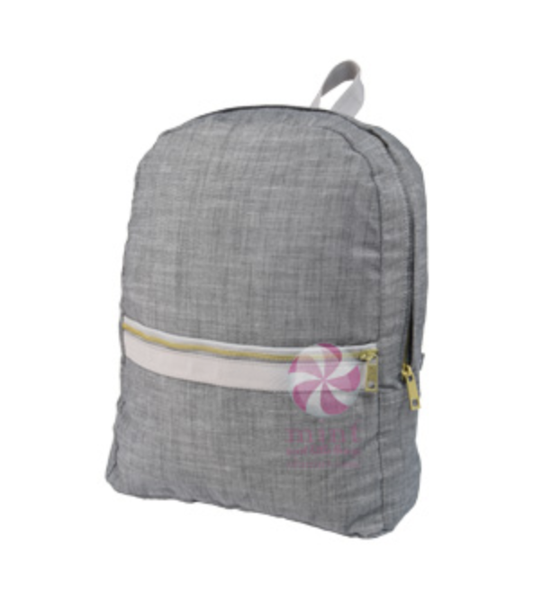 GREY CHAMBRAY MEDIUM BACKPACK