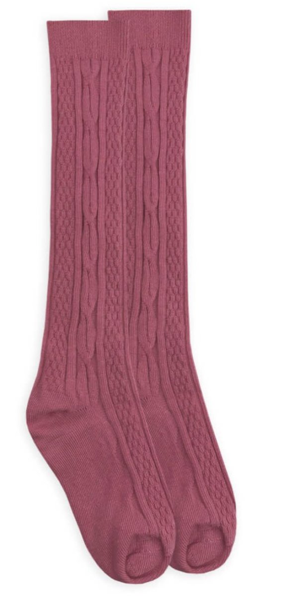 Rose Fashion Cable Knee High Socks