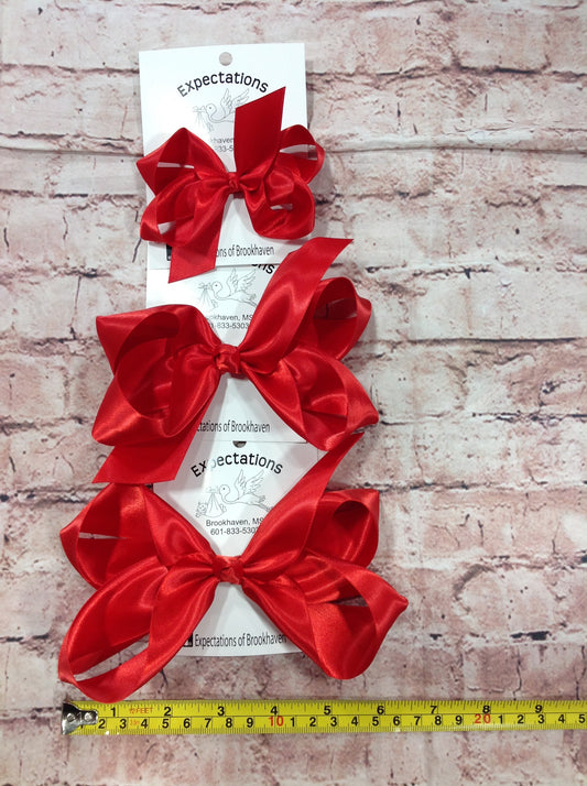 Red Satin Hairbow