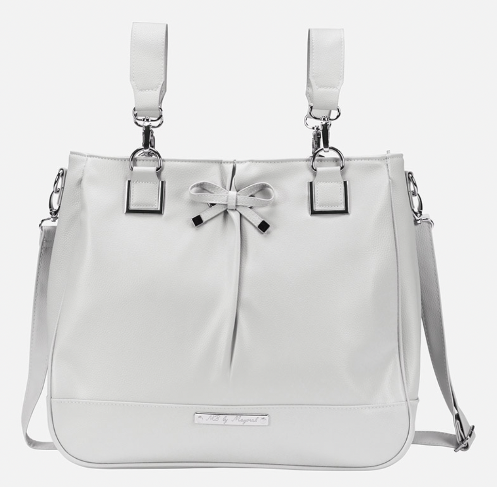 Grey Patent Leather Diaper Bag