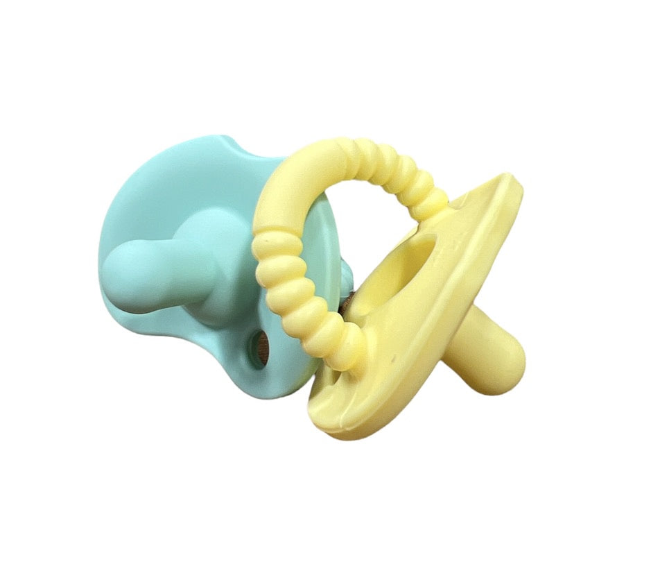 Pack of 2 Sili Soother- Yellow/Mint