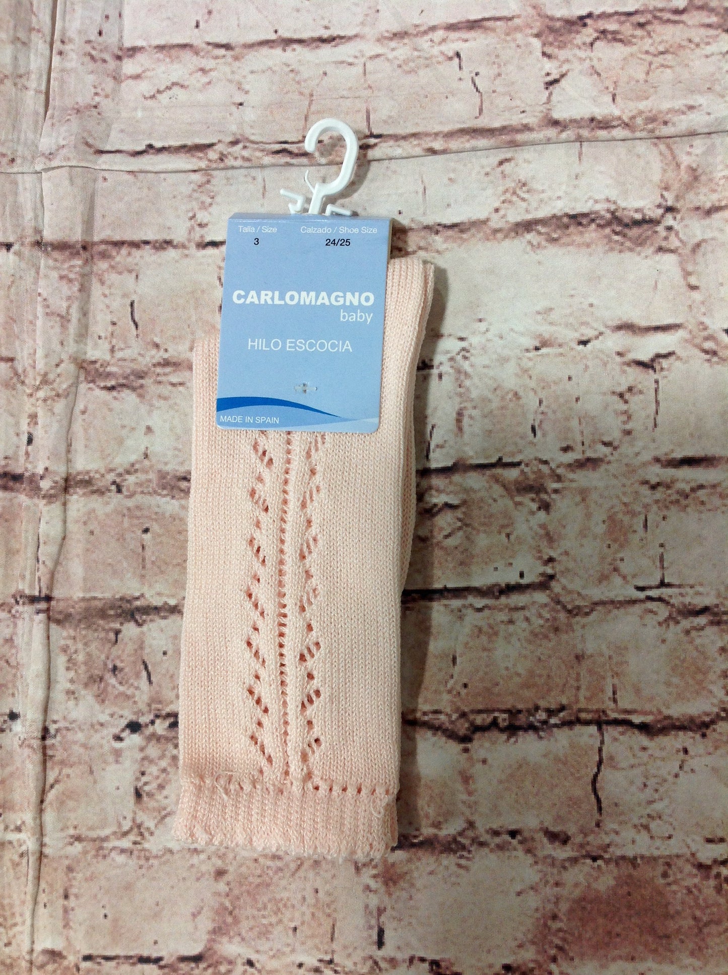Peach Open Knit Knee Sock