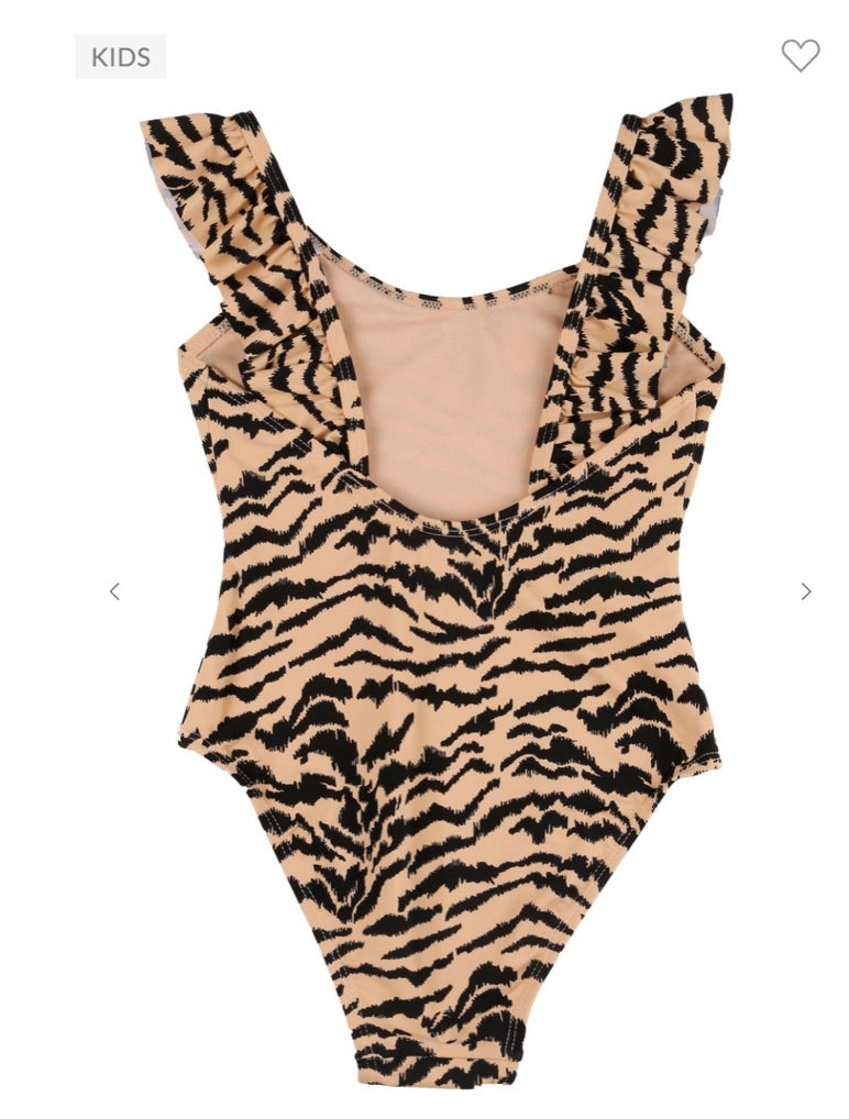 Tiger Print Ruffled Swimsuit