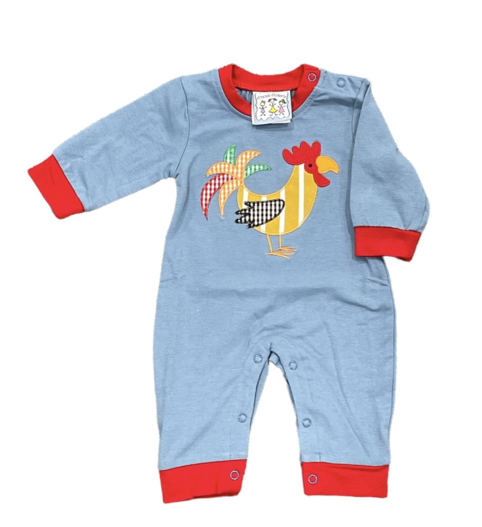 Rooster Applique Boys Romper