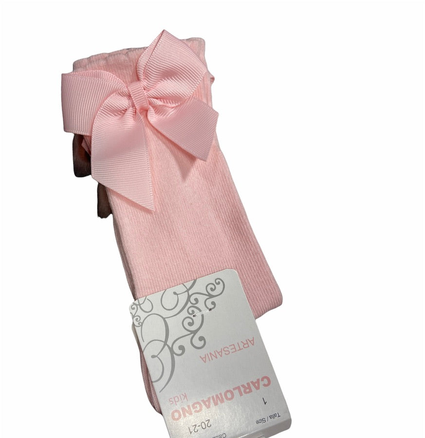 Pink Knee Socks w/Side Bow