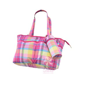 Popsicle Plaid Seersucker Diaper Bag