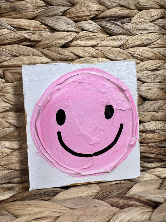 3x3 Smiley Face Pink