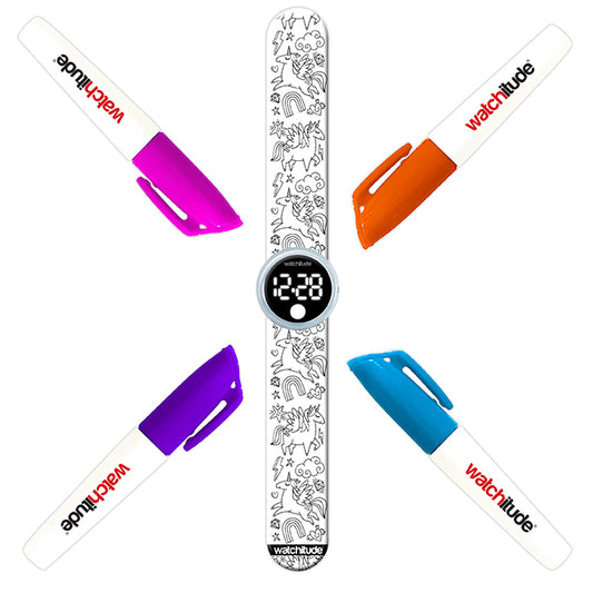 Unicorn World Color Me Digital Slap Watch
