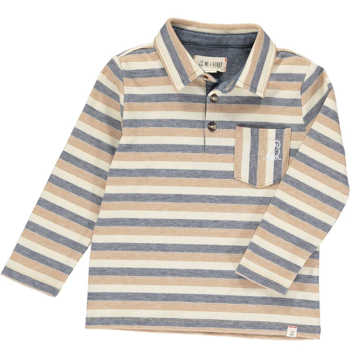 Rockwood Beige/Navy Stripe Polo