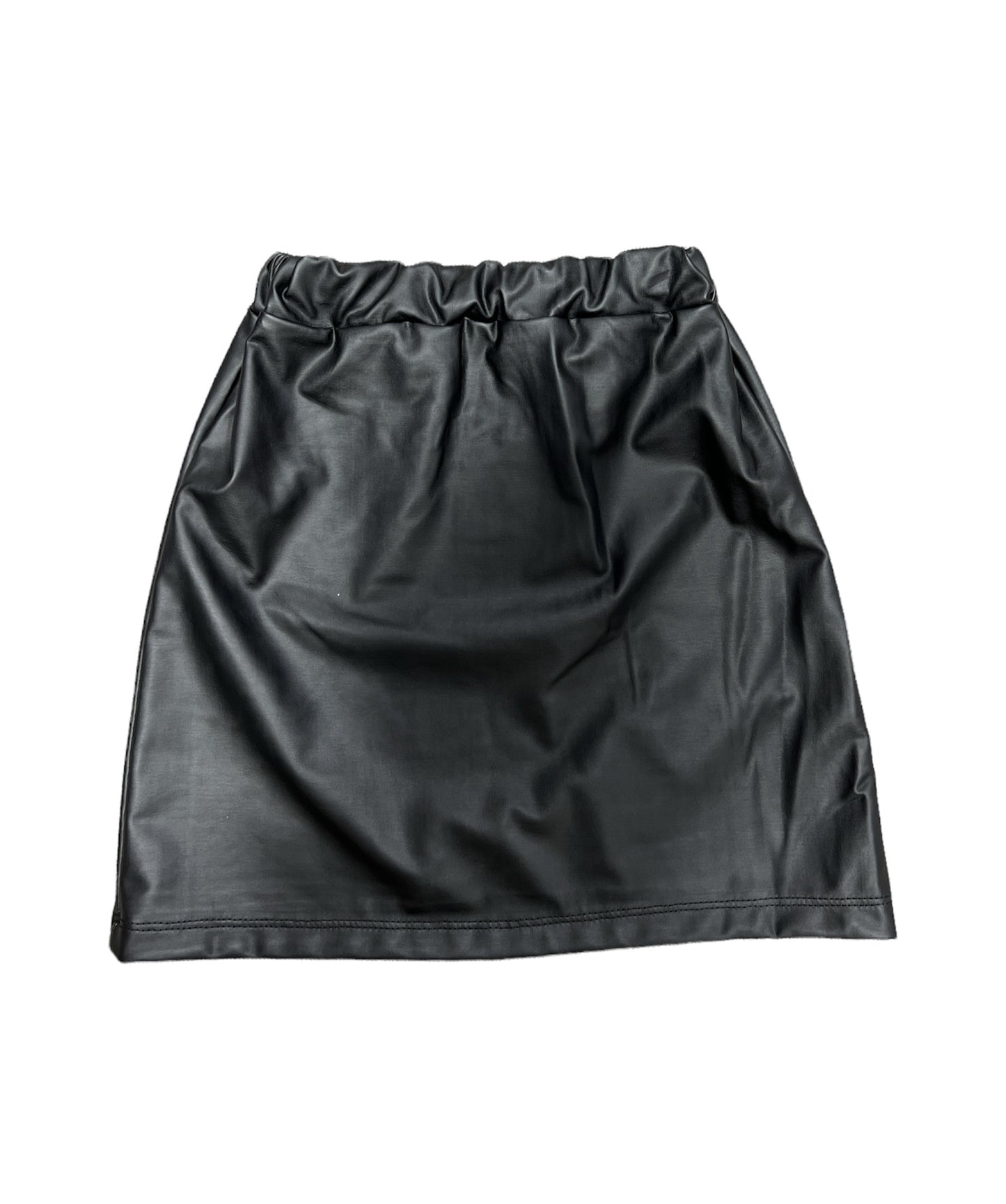 Haley Black Pleather Pencil Skirt