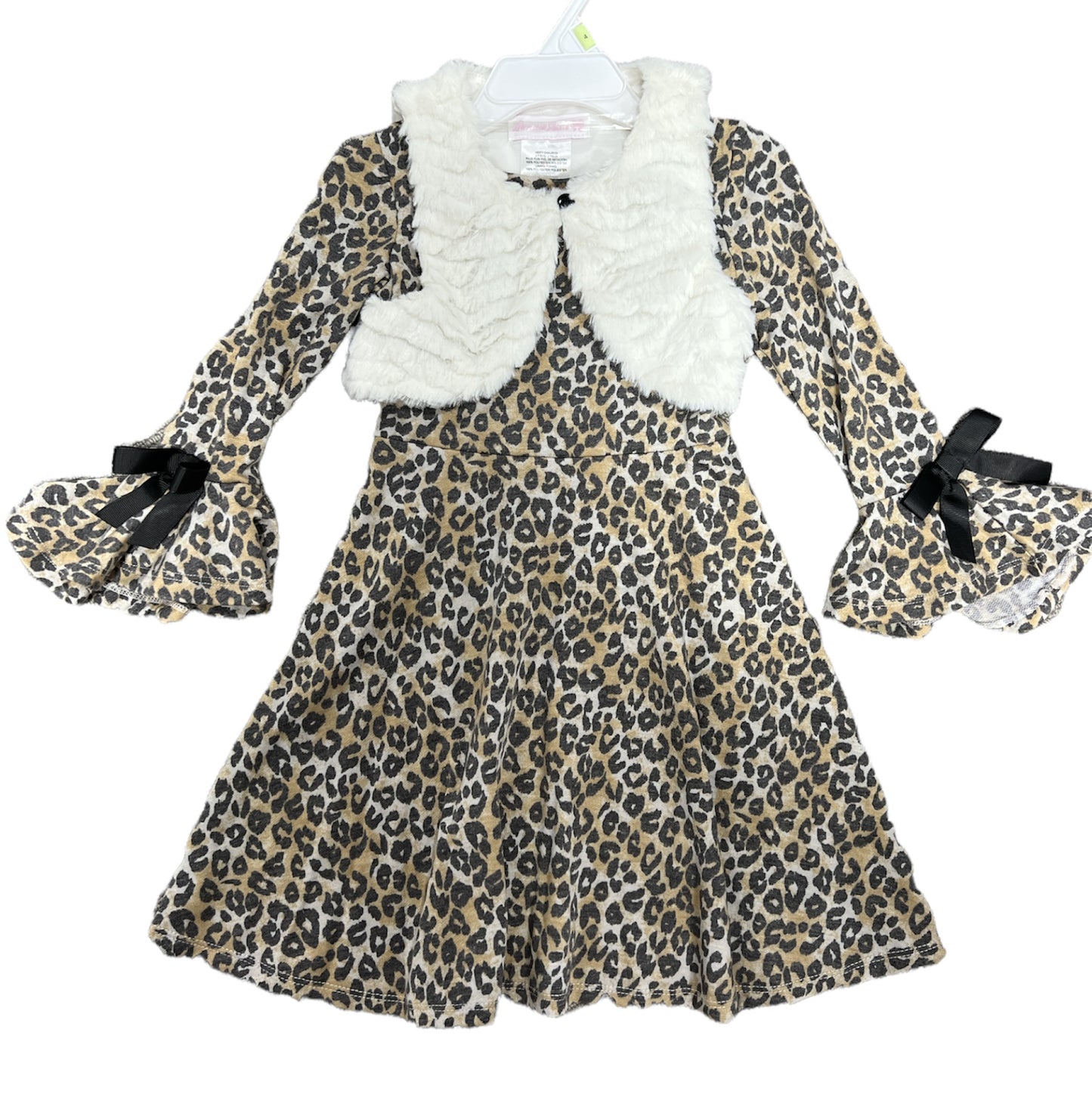 Leopard Dress w/Ivory Vest