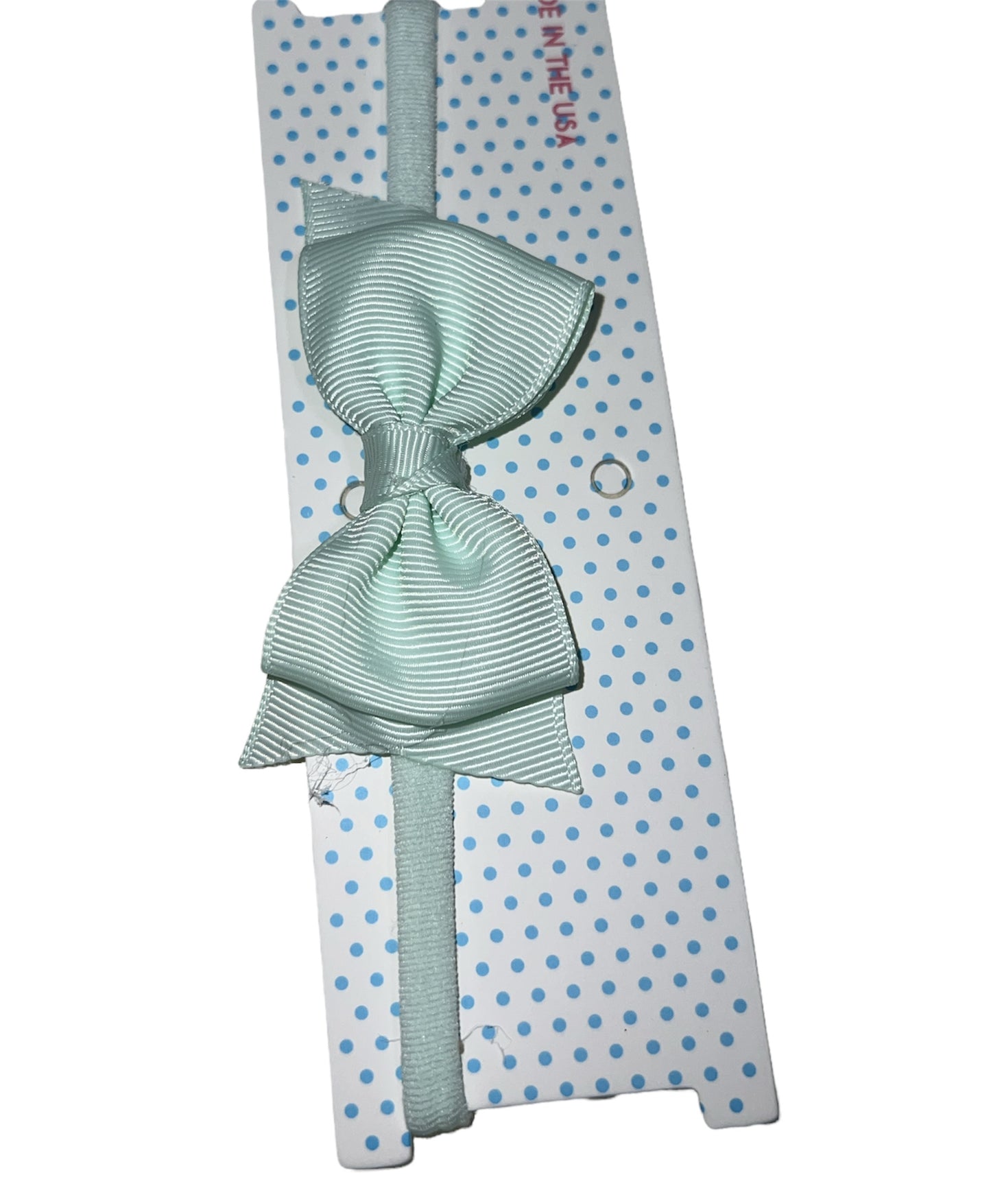 Powder Mint Pantyhose Bow Headband