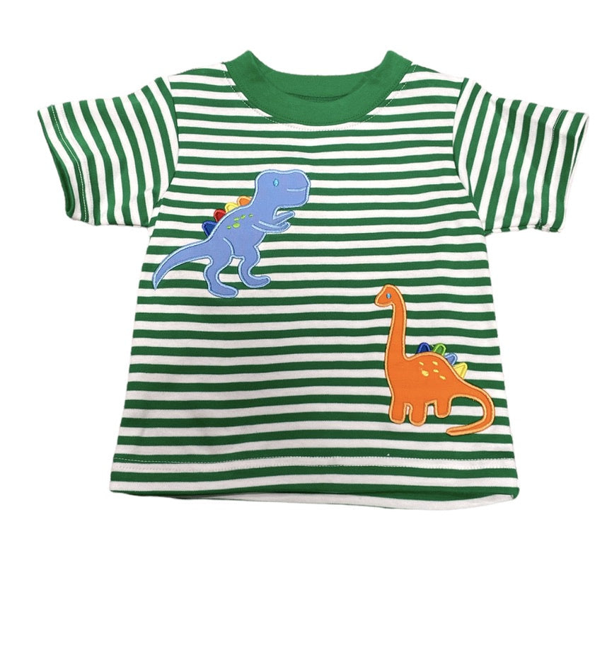 Dinos Green Stripe Knit Shirt