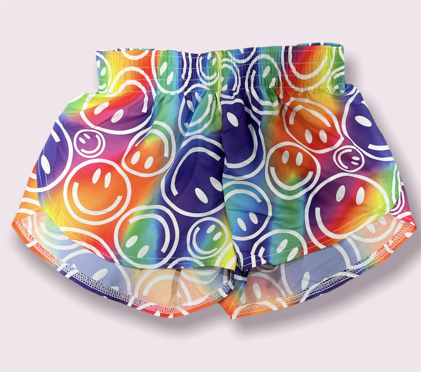 Steph Shorts in Rainbow Smiley Face