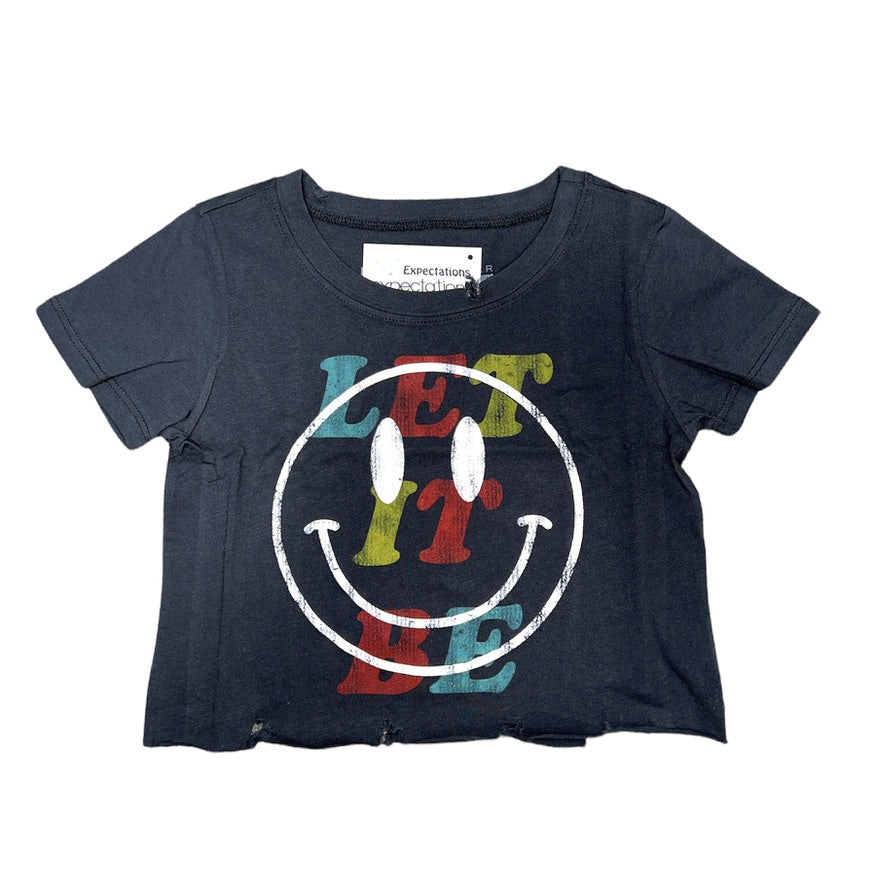 Let it Be Smiley Cropped Tee