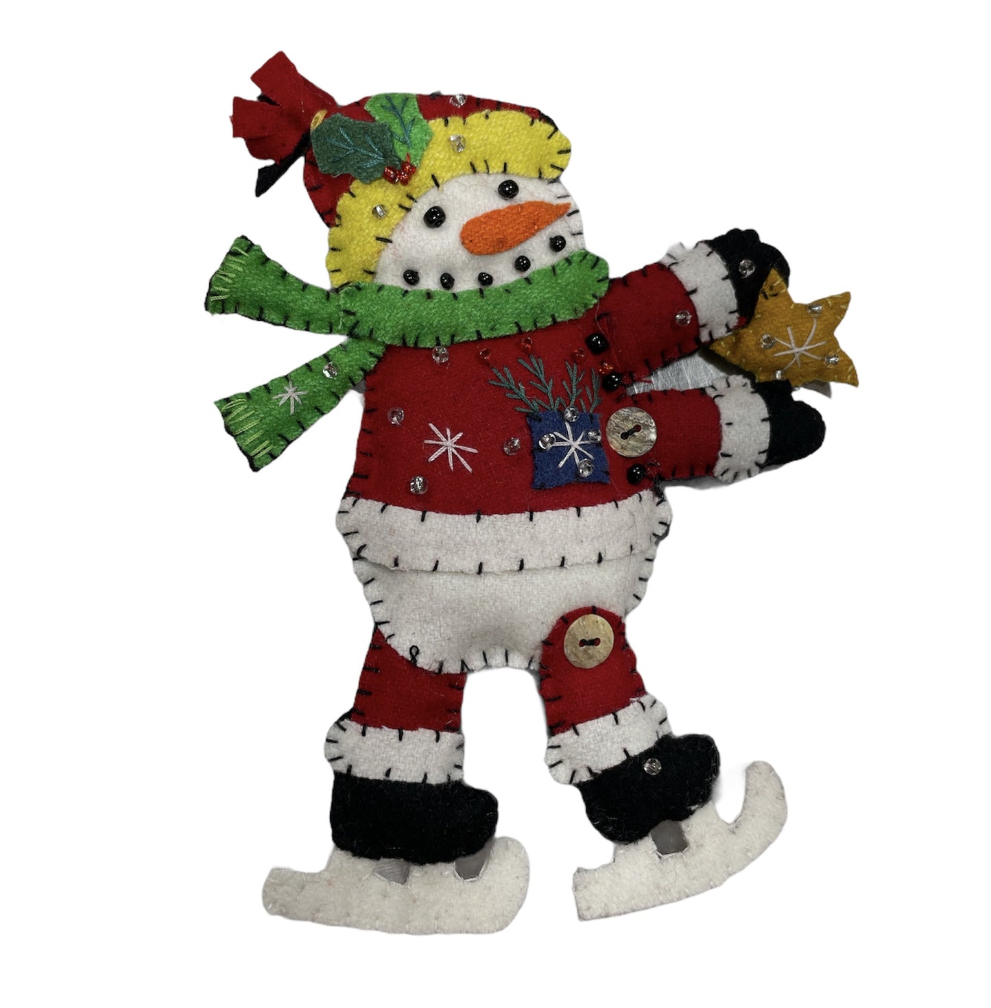 Ice Skating Snowman Ornament