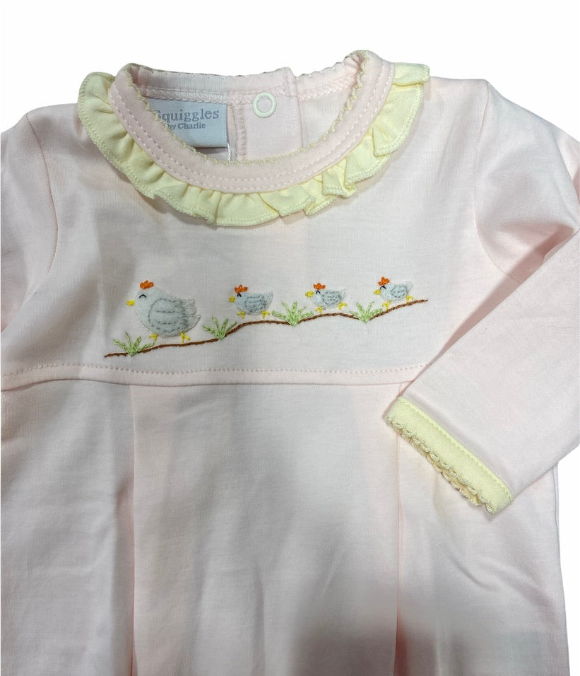 Mom & Chicks Pink/Yellow Coverall