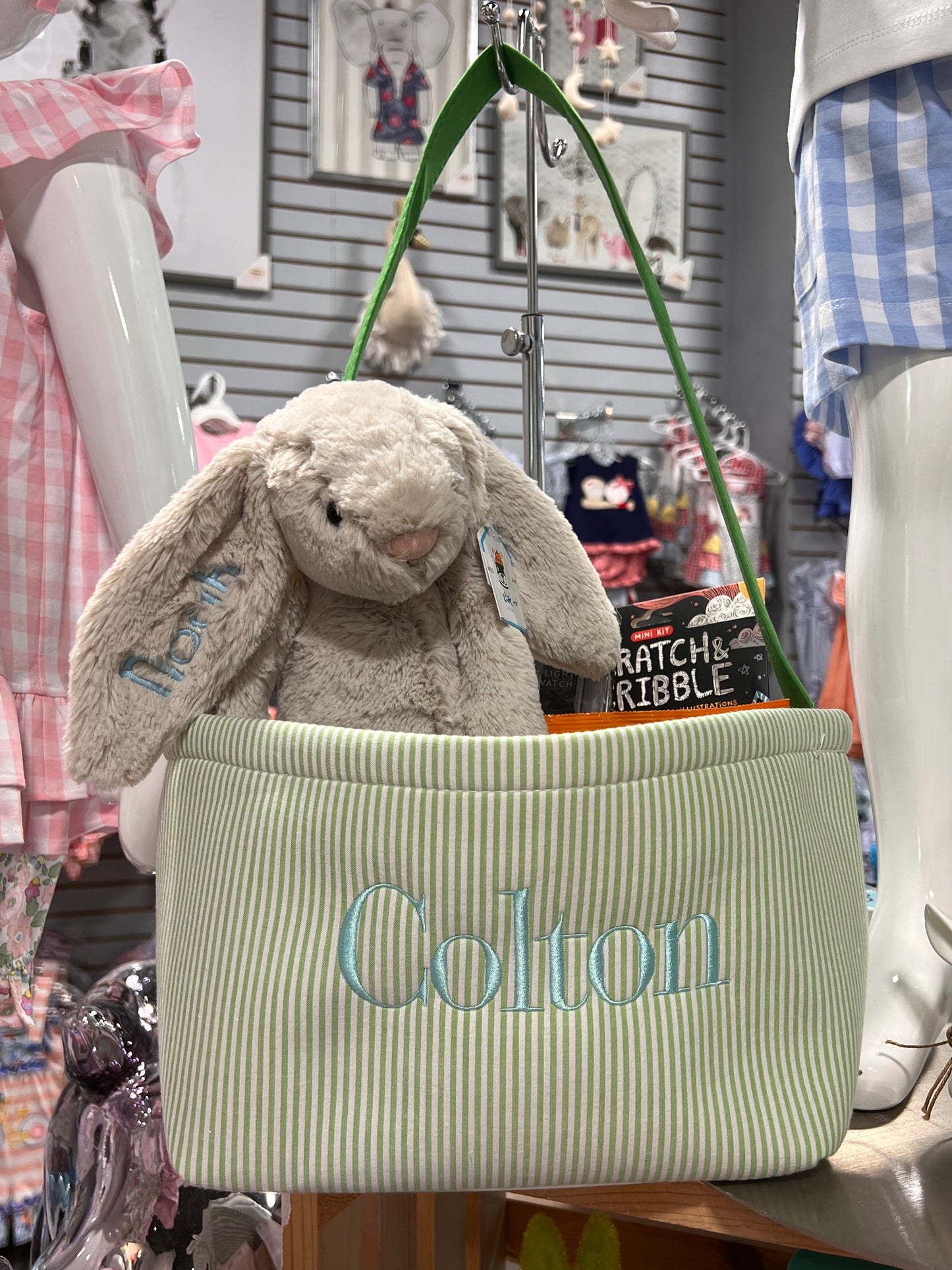 Kids Striped Easter Baskets